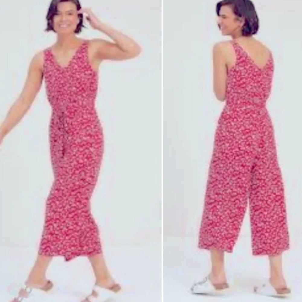 Fat Face Astra Blue Floral Print Sleeveless Jumpsuit Playsuit - Picture 2 of 15